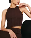 Good American Ribbed Crop Tank In Espresso