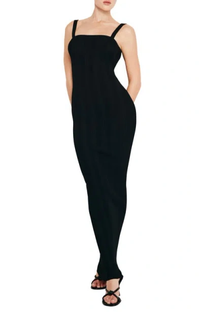 Good American Rib Sleeveless Maxi Dress In Black001