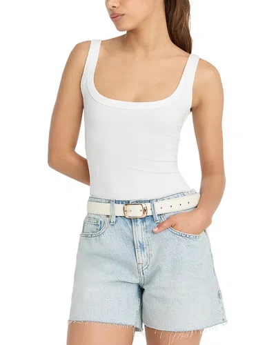 Good American Rib Tank Bodysuit In White