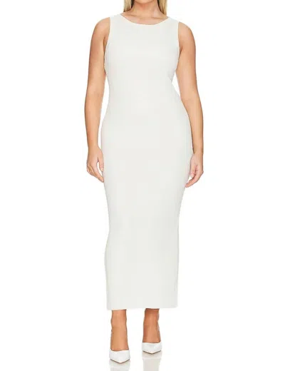 Good American Ribbed Shine Midi Dress In Cloud White