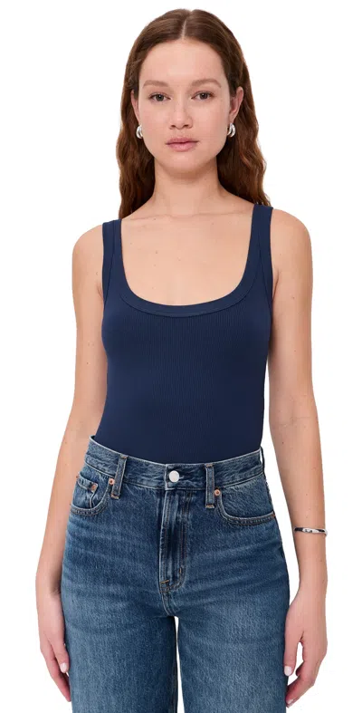 Good American Modal Rib Tank Bodysuit In Black