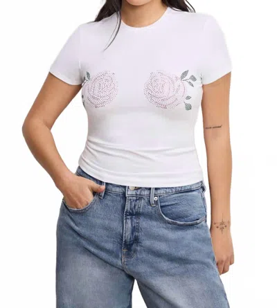 Good American Rose Baby Tee In White In Brown