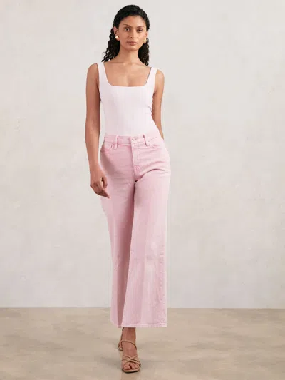 Good American Good Rose Pink Cropped Palazzo Jeans