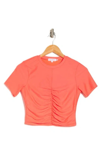 Good American Ruched Crop T-shirt In Fiery Coral 002