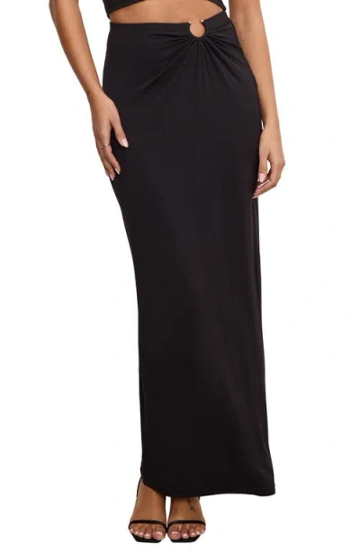 GOOD AMERICAN GOOD AMERICAN RUCHED JERSEY MAXI SKIRT