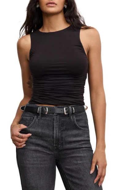 GOOD AMERICAN GOOD AMERICAN RUCHED JERSEY TANK