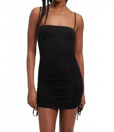 Good American Ruched Mini Dress In Black
