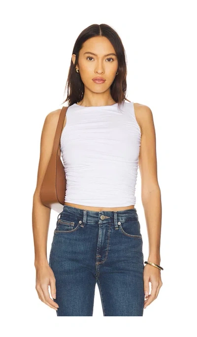 Good American Ruched Tank Top In White