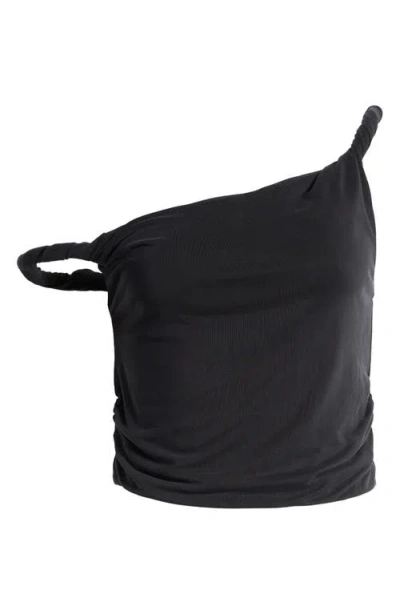Good American Sandwash Twist Strap Crop Tank In Black001