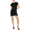 Good American Women's Sandwashed Jersey Wrap T-shirt Minidress In Black001