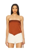 Good American Good Copper Good Satin Handkerchief Top In Copper004