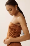 Good American Good Copper Good Satin Handkerchief Top In Brown