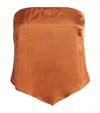 GOOD AMERICAN SATIN STRAPLESS TOP
