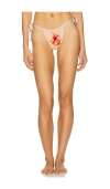 Good American Satin Tiny Ties Bikini Bottom In Multi