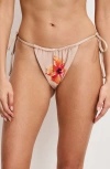 Good American Satin Tiny Ties Bikini Bottoms In Multi