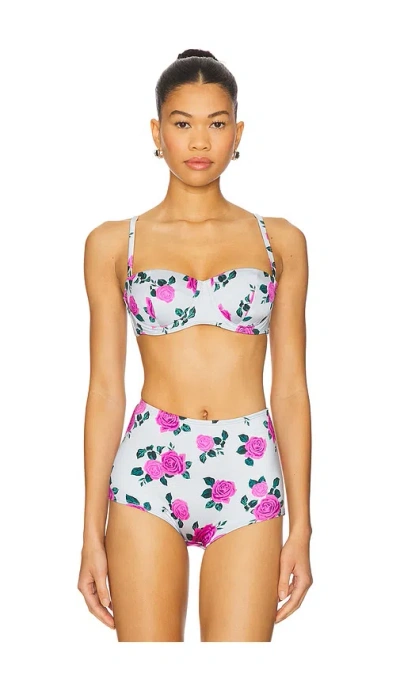 Good American Satin Underwire Bikini Top In Vintage Rose001
