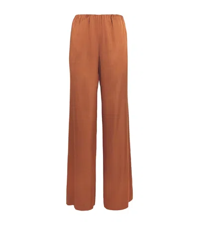 Good American Satin Wide-leg Trousers In Orange