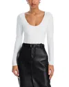 Good American Scoop Neck Bodysuit In White