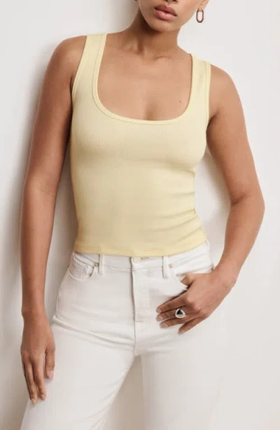 GOOD AMERICAN GOOD AMERICAN SCOOP NECK MICRO RIB TANK