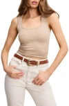 Good American Scoop Neck Micro Rib Tank In Mineral