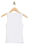 Good American Scoop Neck Micro Rib Tank In White