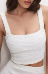 Good American Women's Wide Scrunchie Crop Top In Cloud White001