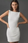 Good American Scrunchie Scoop-back Mini Dress In Cloud White