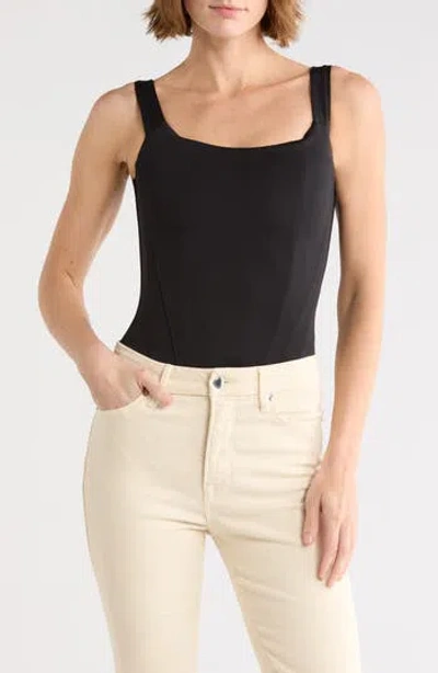 Good American Scuba Corset Bodysuit In Black