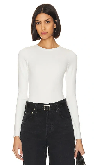 Good American Scuba Crew Bodysuit In White