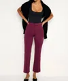 Good American Scuba Cropped Straight Trousers In Oxblood In Red