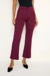 Good American Scuba Cropped Straight Trousers In Oxblood In Red