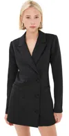 Good American Scuba Exec Blazer Dress Black001 In Black001