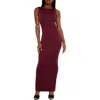Good American Scuba Knit Maxi Dress In Oxblood002