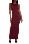 Good American Scuba Knit Maxi Dress In Oxblood002