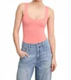 Good American Scuba Modern Tank Bodysuit In Coral -  In Multi