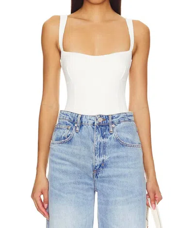 Good American Scuba Modern Tank Bodysuit In White 001 In Multi