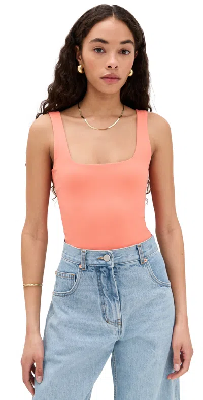 GOOD AMERICAN SCUBA MODERN TANK THONG BODYSUIT CORAL002