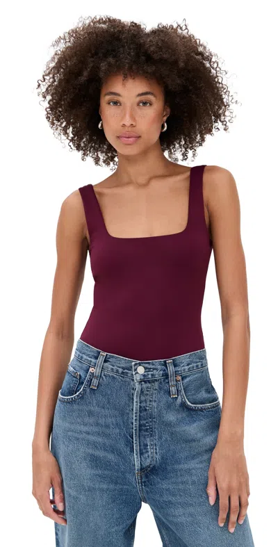 Good American Scuba Modern Tank Thong Bodysuit Fig007 In Brown