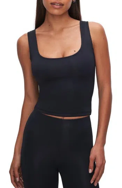 GOOD AMERICAN GOOD AMERICAN SCUBA SCOOP NECK CROP TANK
