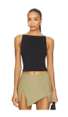 Good American Scuba Sleeveless Tank In Black