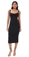 Good American Womens Black001 Scuba Adjustable-straps Stretch-woven Midi Dress