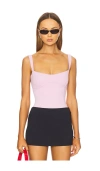 Good American Scuba Sweetheart Tank Bodysuit In Pink