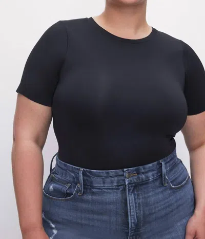Good American Scuba T-shirt Bodysuit In Black