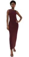 GOOD AMERICAN SCUBA TWIST TANK MAXI DRESS OXBLOOD002