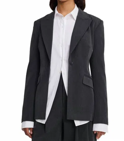 Good American Sculpted Blazer In Gray In Black