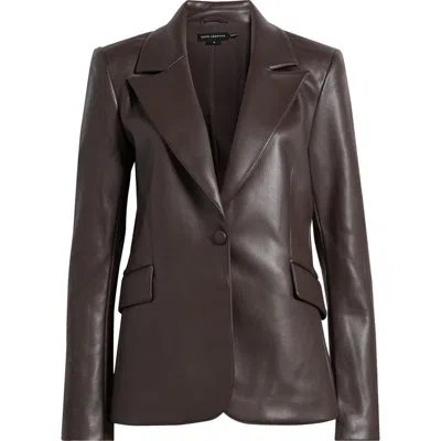 Good American Sculpted Faux Leather Blazer In Bk