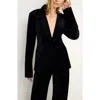 Good American Sculpted Velvet Blazer In Black001