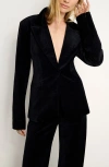 Good American Sculpted Velvet Blazer In Black001