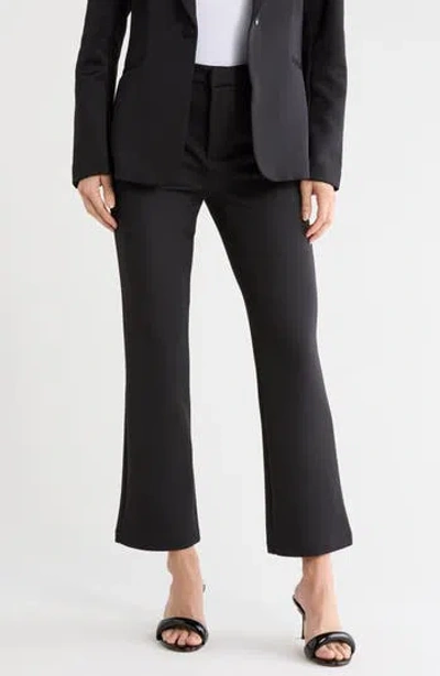 Good American Sculpting Cropped Straight Leg Trousers In Black