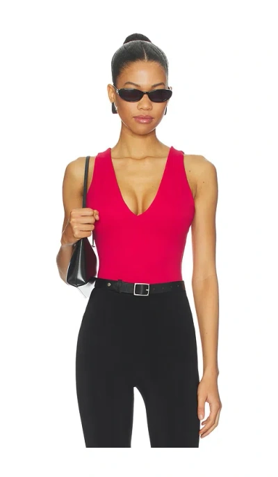 Good American Sculpting Deep V Bodysuit In Black